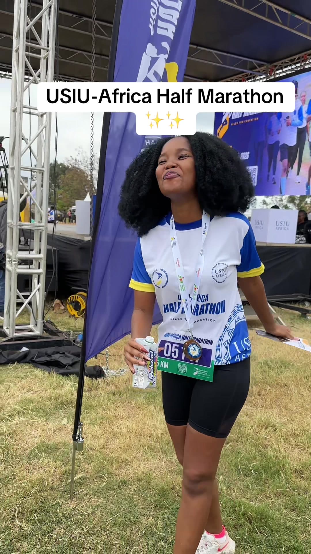 Runner with a race bib at the USIU-Africa Half Marathon